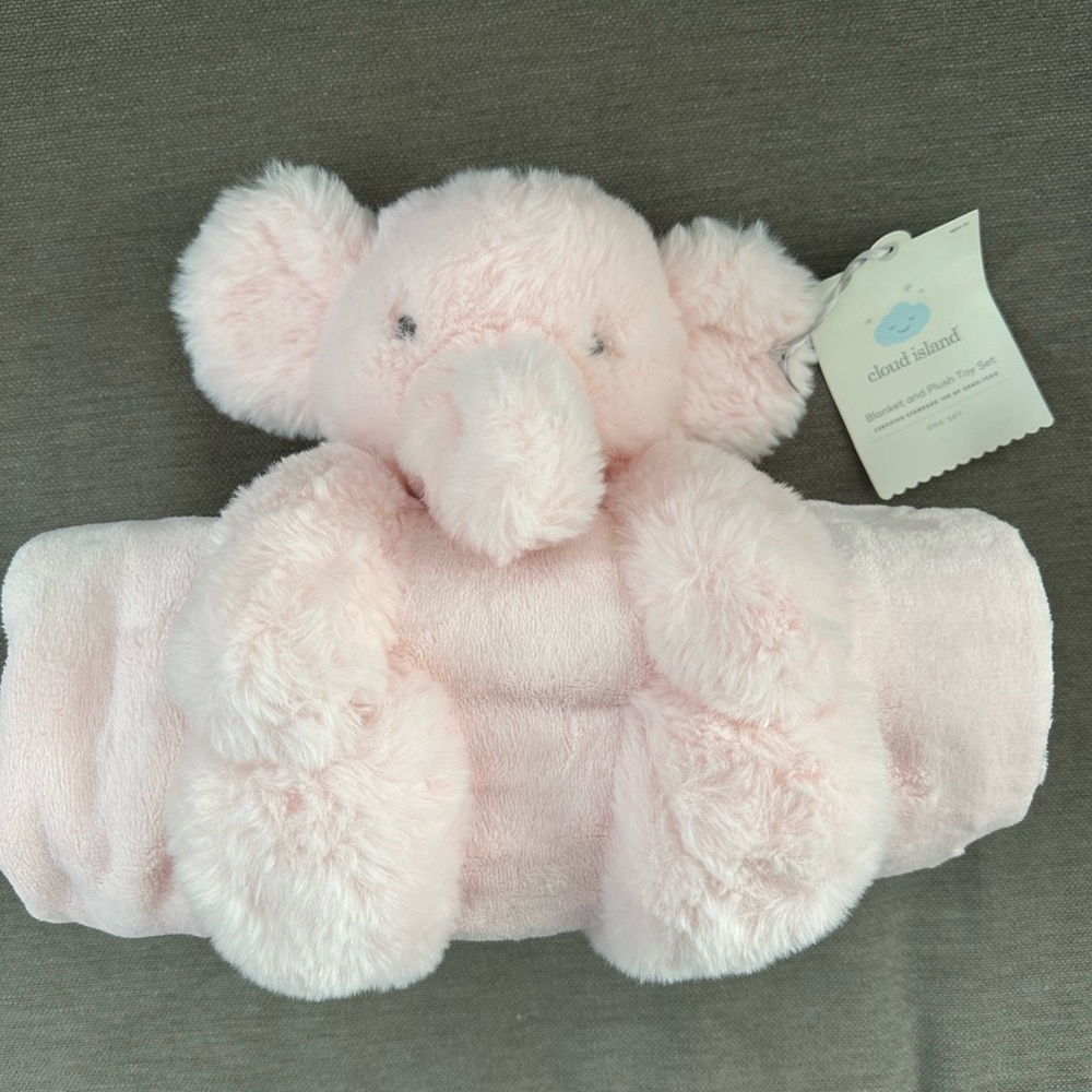Cloud Island Blush Elephant Stuffed Animal